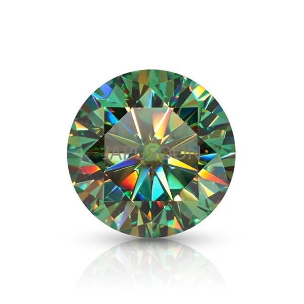 0.5~6ct VVS1 green Round brilliant Excellent Cut Moissanite Loose Gemstones &GRA