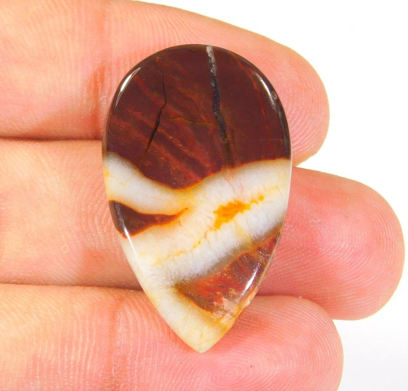 29.CT 100% Natural Septarian Gronate Pear Cabochon Gemstone 35x21x6 mm DF=74