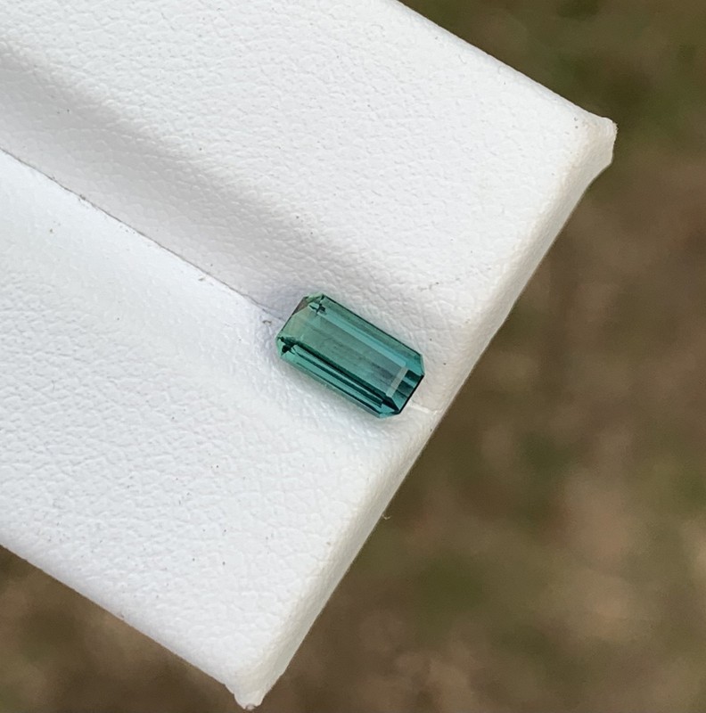 Natural Afghanistan Mint Green Tourmaline 0.90ct Emerald Cut Eye Clean Gemstone gallery