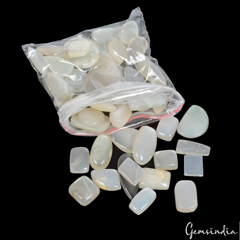 350 Cts/46 Pcs Natural Silky Moonstone Mixed Cabochon Loose Wholesale Gems Lot gallery