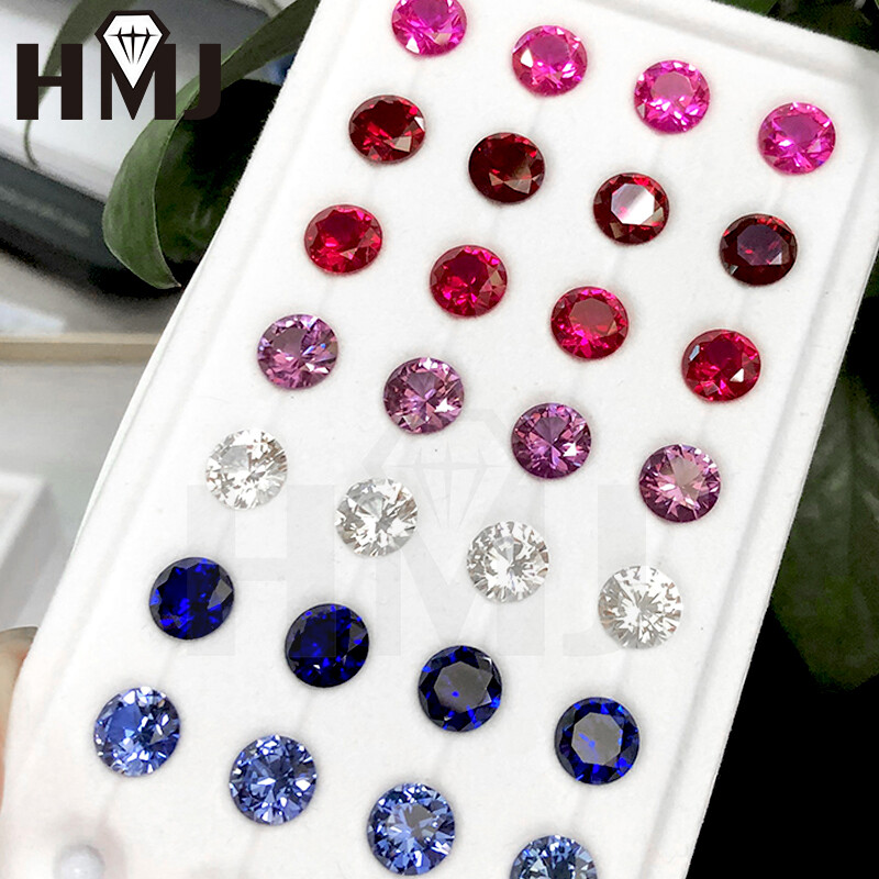 3mm~15mm Round Cut Multicolor Lab Grown Corundum Stone Synthetic Loose Gemstone gallery