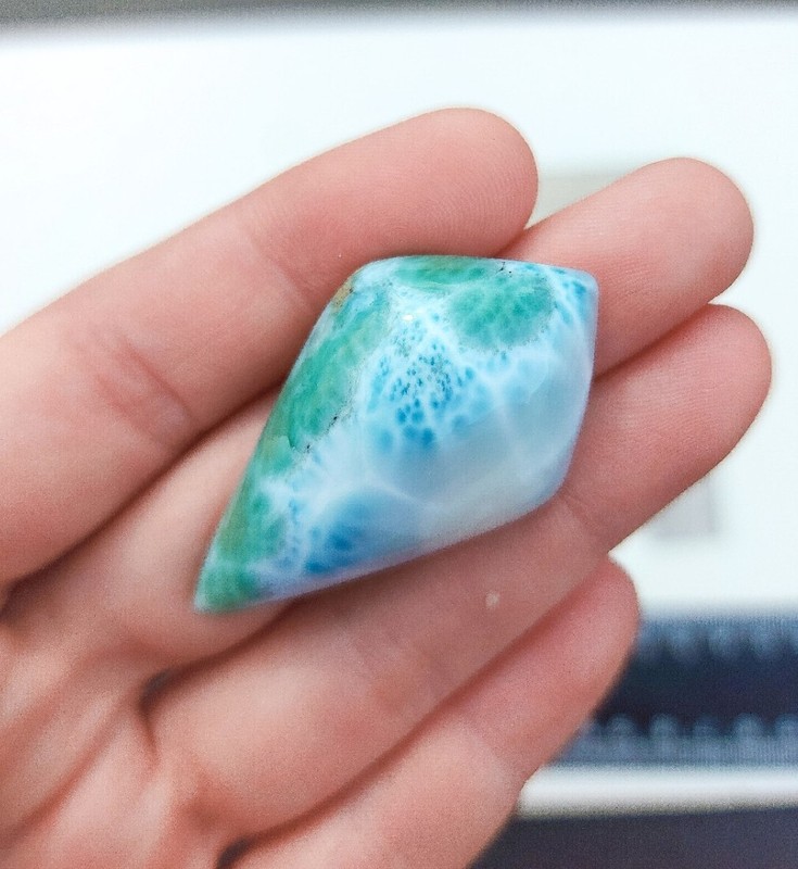 72cts AAA Natural Larimar Cabochon – Rare ☆ Amazing Quality Gemstone Destash