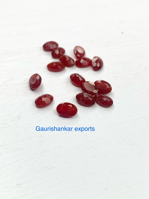 Red Onyx Faceted Oval Cut Loose Gemstone 6x4 mm To 16x12 mm Calibrated Size DG gallery