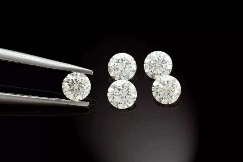 2 Ct Natural White Diamond Round Cut 5 MM 5 Pcs VVS1 D Grade IDGL Certified S3