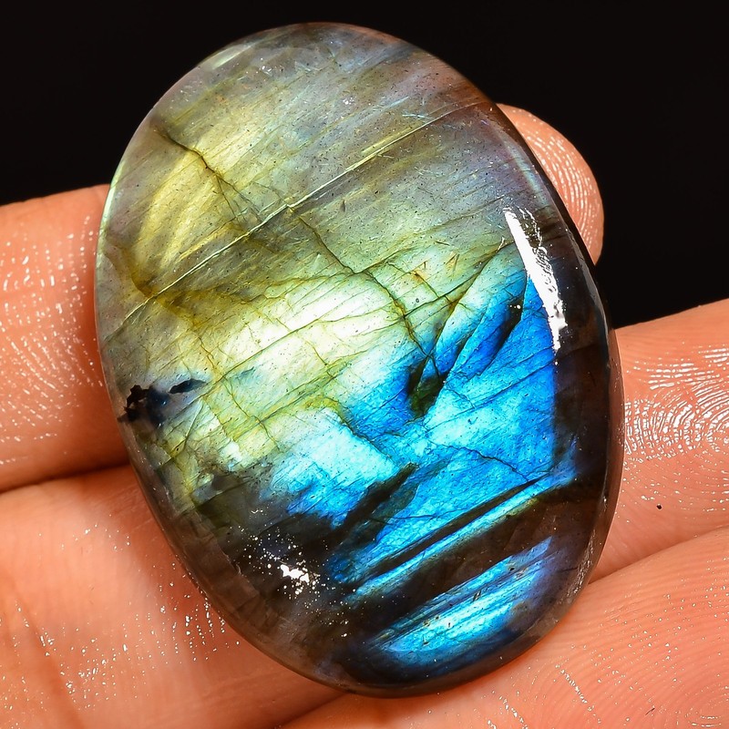 100% Natural Labradorite Oval Shape Cabochon Gemstone 47 Ct. 35X25X6 mm A-38214