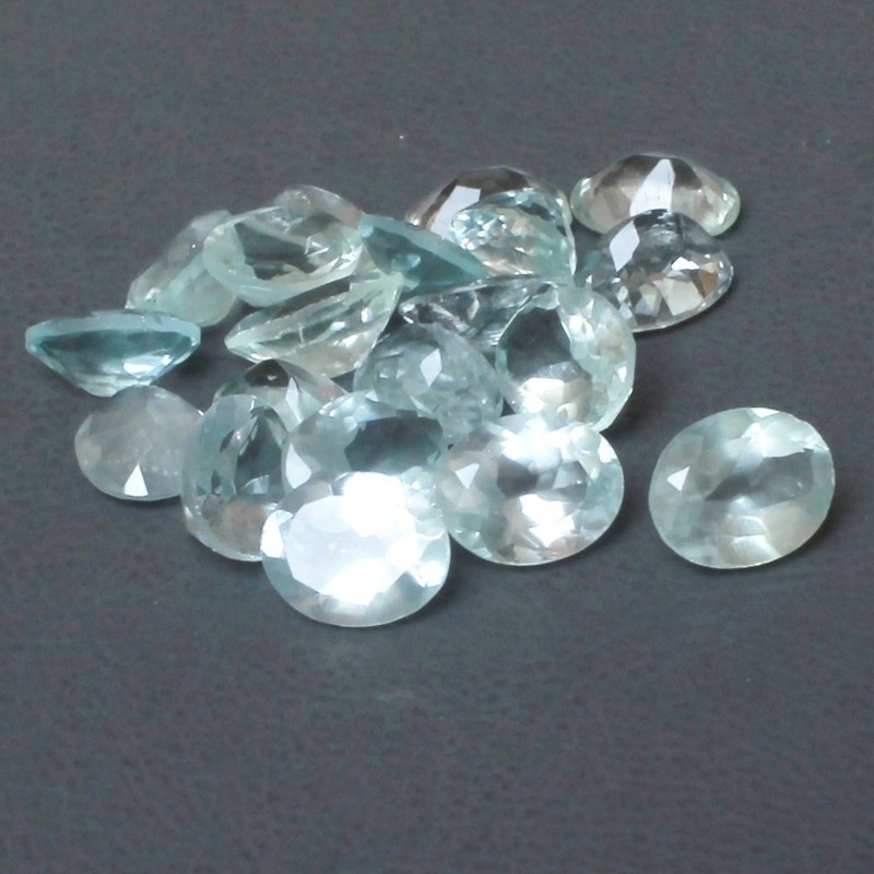 Wholesale Lot 5x3mm to 9x7mm Oval Facet Natural Aquamarine Loose Calibrated Gems gallery