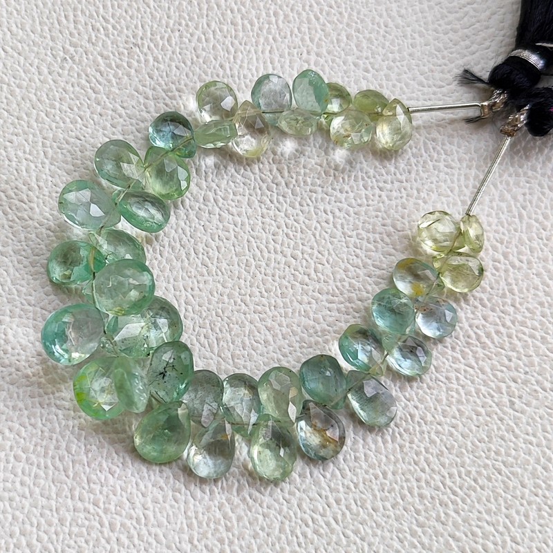 Brazil Aquamarine Faceted Pear Beads 8x6mm to 13x9mm Gemstone 6" Strand gallery
