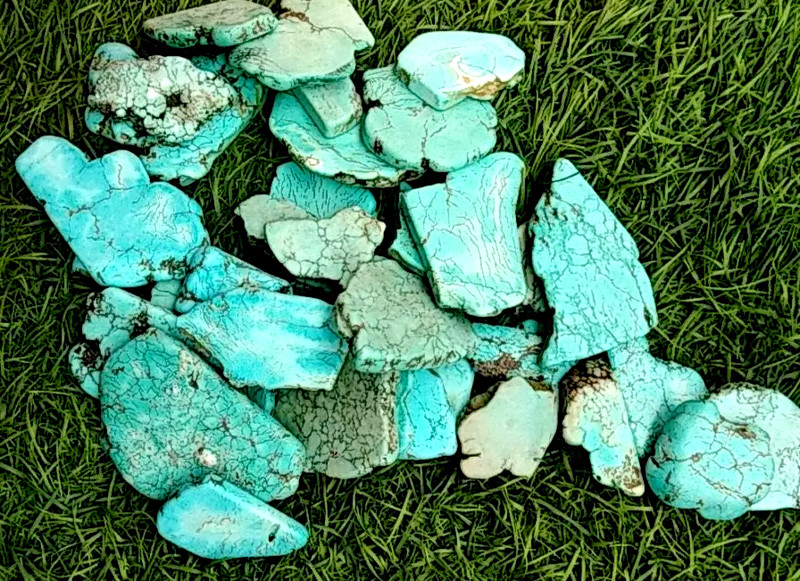 500 Ct+ Certified Arizona Sky Blue Natural Turquoise Slab Loose Gemstone Lot