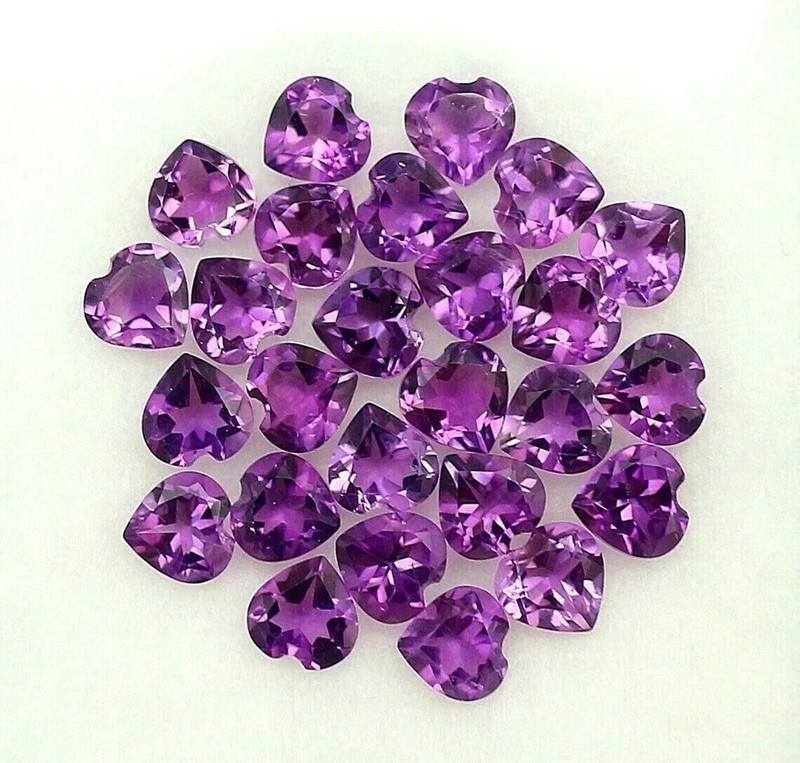 Natural Amethyst 50 Pcs Round Cut Loose Certified Gemstones 5-7 Ct Lot + Gift