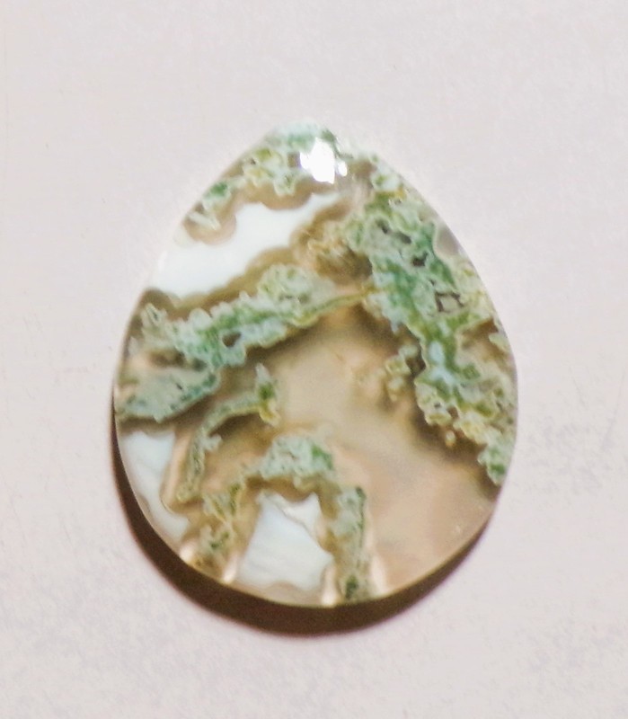 29.35 Cts Natural Moss Agate Cabochon Loose Gemstone 31X26X5MM 71