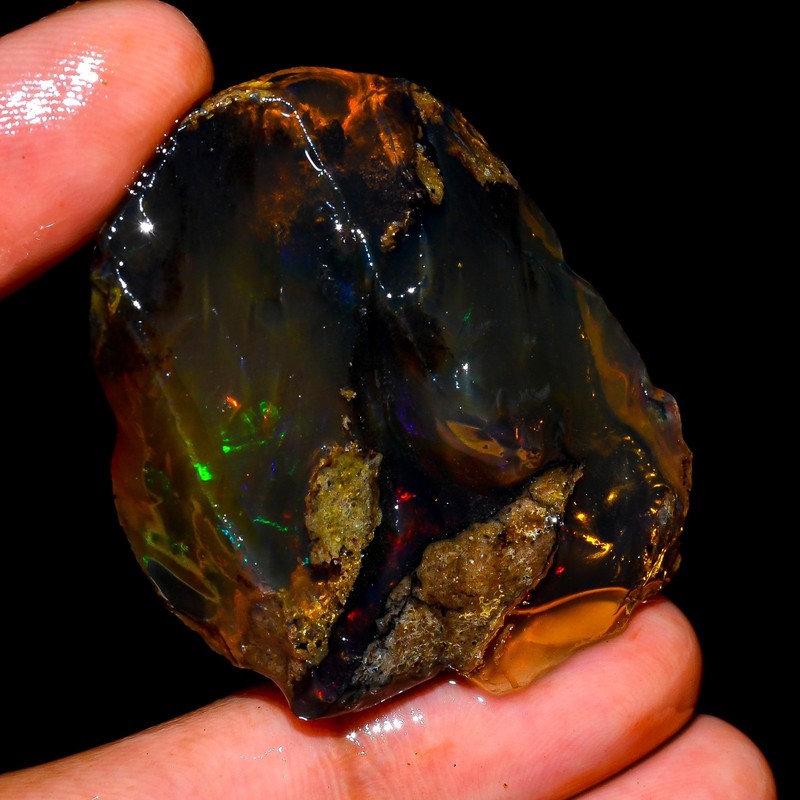 Fancy Opal Rough 89 Carat 100%Natural Ethiopian Oil Opal Raw, Fire Opal Gemstone gallery