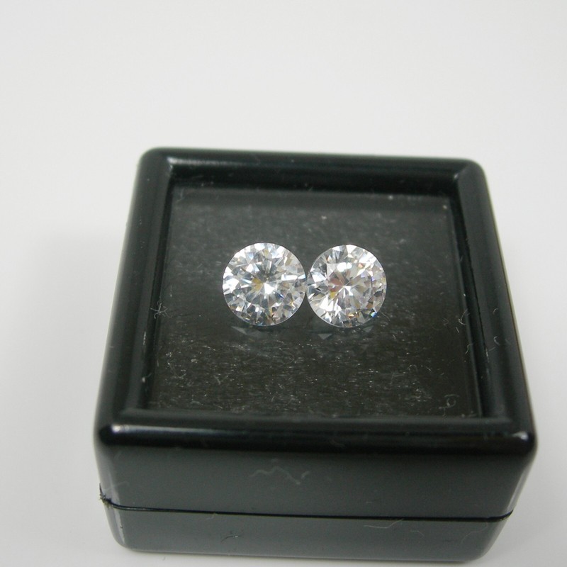 6.0mm 6.50mm 7.0mm Round Brilliant Cubic Zirconia Loose Gemstone, Qty 2 Pieces
