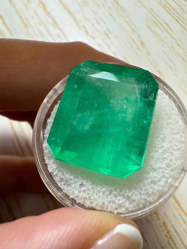 22.54 Carat HUGE 19x16.5 Classic Natural Loose Colombian Emerald- Emerald Cut gallery
