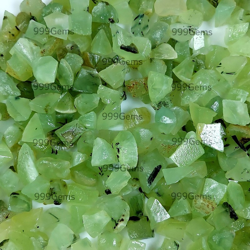300 Grams AAA Quality Uncut Natural Green Prehnite Reiki Chakra Loose Gemstone