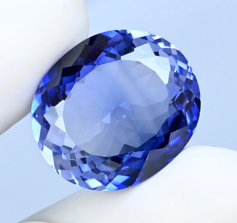 33.25 Ct Natural Montana YoGo Blue Sapphire Oval Certified Flawless Gemstone gallery