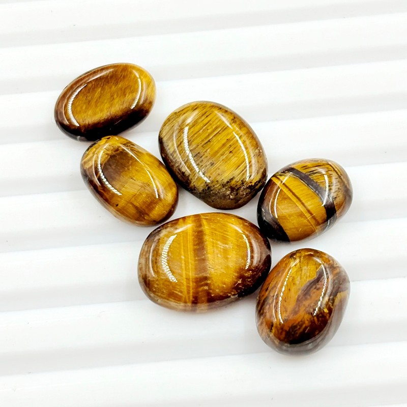 44 Carat Natural Tiger’s Eye Cabochon Loose Lots Polished Gemstone BJ-6