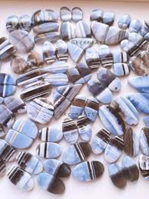 100Cts Natural Blue Opal Pair Cabochon Loose gemstones Approx 4-5pcs