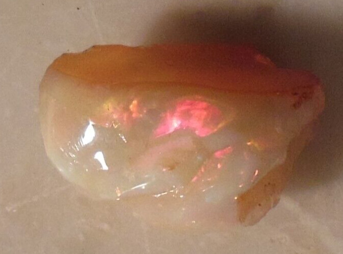 Mexican Precious Fire Opal, Rare Play of Color, Natural, Solid, 7.30ct, VIDEO!