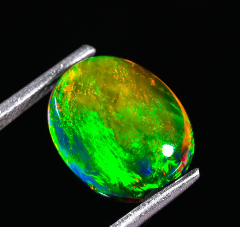 1.65 Ct Elegant Top Quality Ethiopian Opal Cabochon Oval Multi Fire 10X8X4 MM