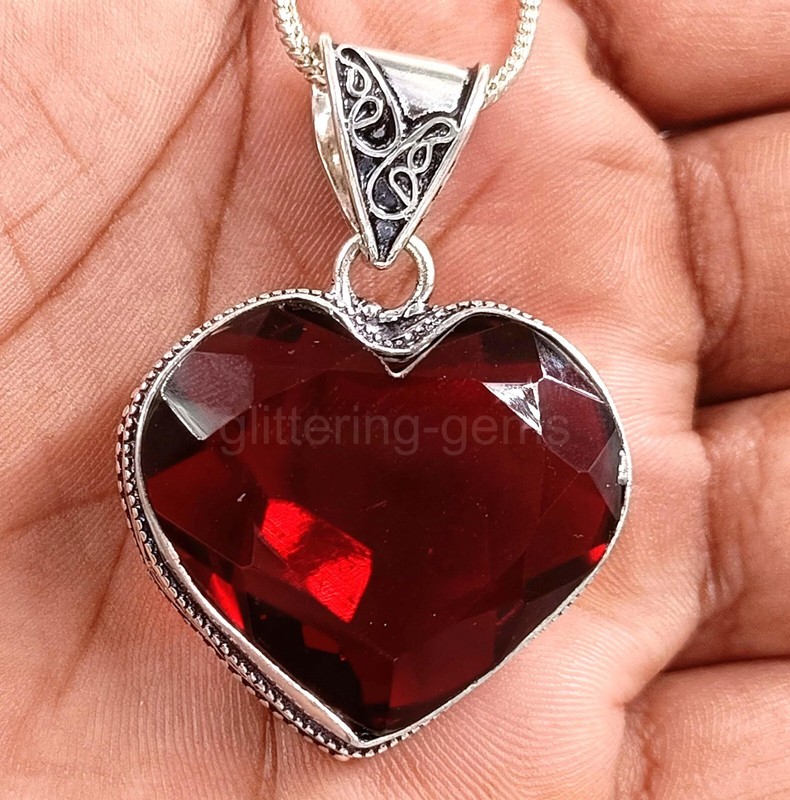 80.00 Ct Red Ruby Heart Cut Pendant IGL Certified Loose Gemstone 5MSB