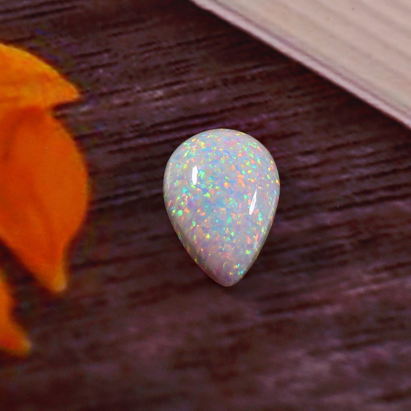 Australian Pear Fire Multicolor Oval Solid Loose Gemstone Cabochon 11.50 Ct