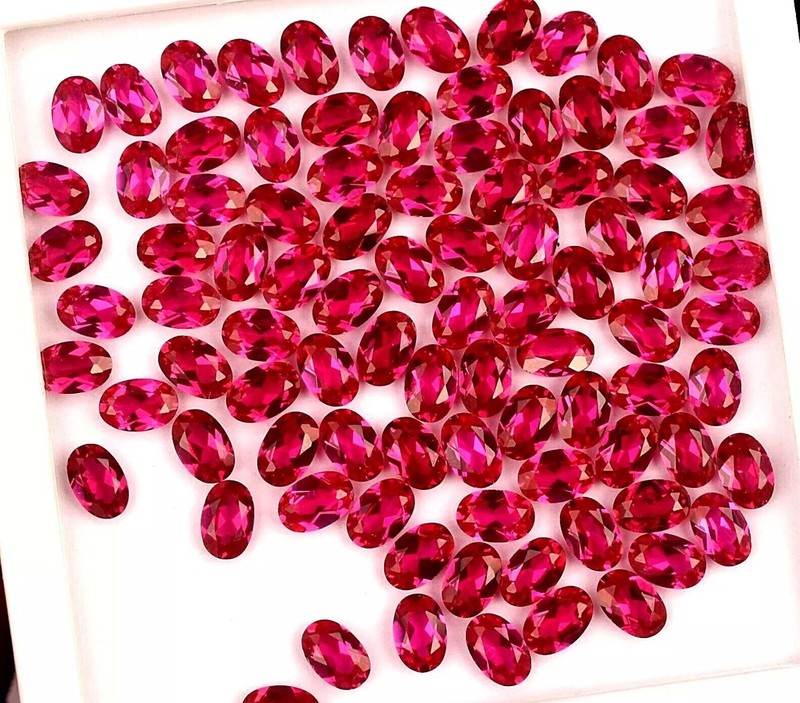 92 Pcs Natural Red Mogok Ruby 47.95 Ct Oval 6.x 4mm Certified Treated Gems 29S