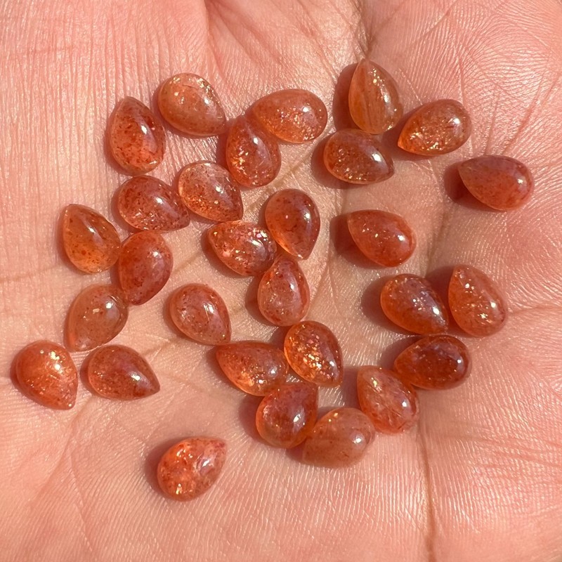 Natural Sunstone Pear 4×6 mm to 18×25 mm Cabochon Loose Gemstone Lot
