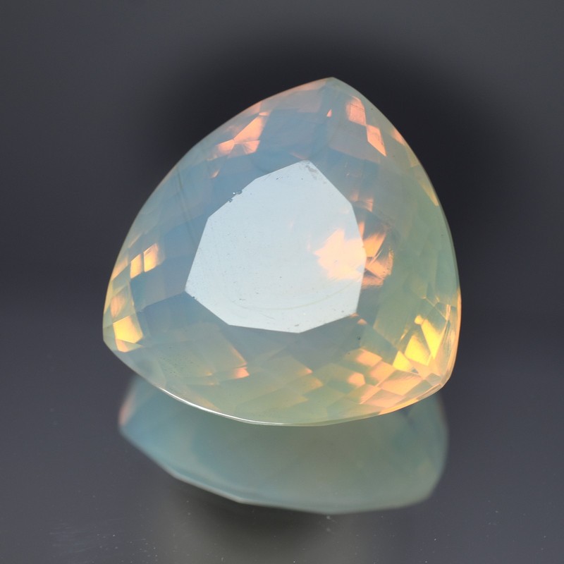 Natural Unique Multi-Color Opal 55.60 Ct CERTIFIED Trillion Cut Loose Gemstone