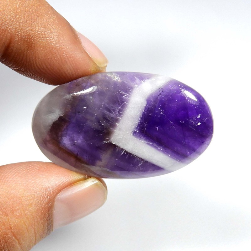 Natural Purple Amethyst Lace Agate Cabochon Oval Shape Gemstone 51 Cts #6900