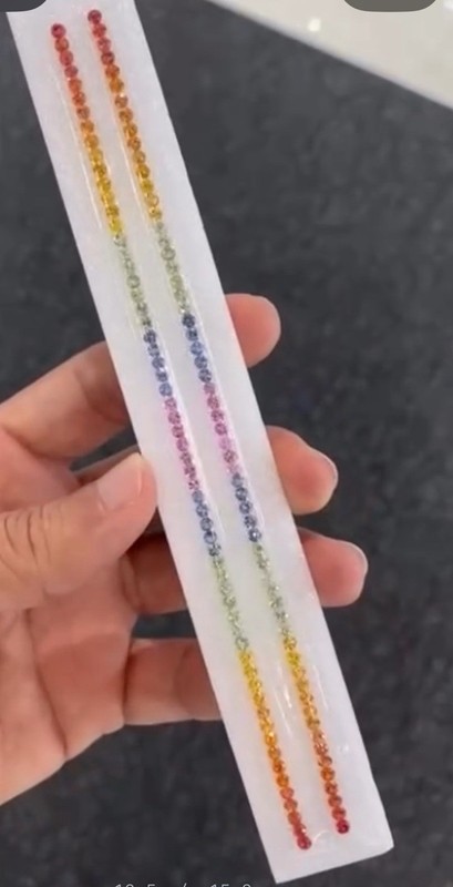 9.1ct 3mm Round 100% Natural Fancy Rainbow Sapphire 61 Pieces