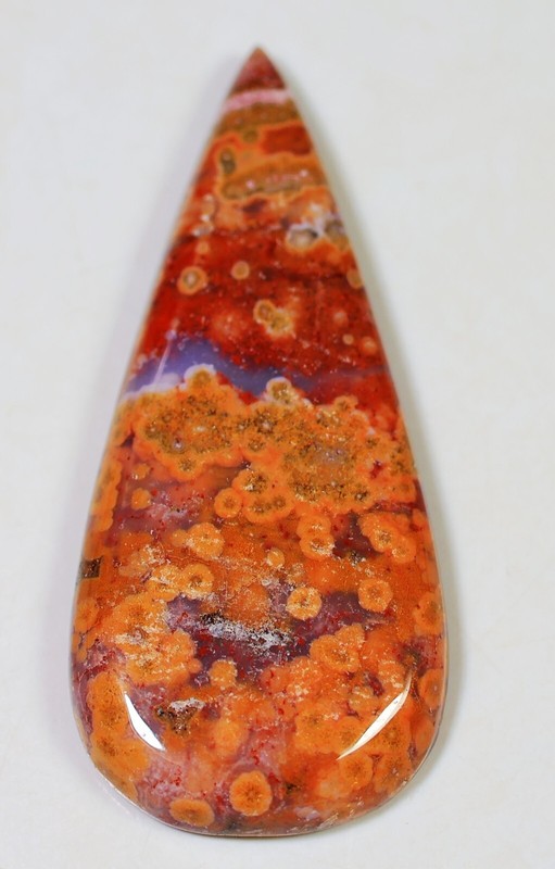 36 CT 5X20X45 mm NATURAL ORBICULAR OCEAN JASPER PEAR CABOCHON GEMSTONE CQ-365