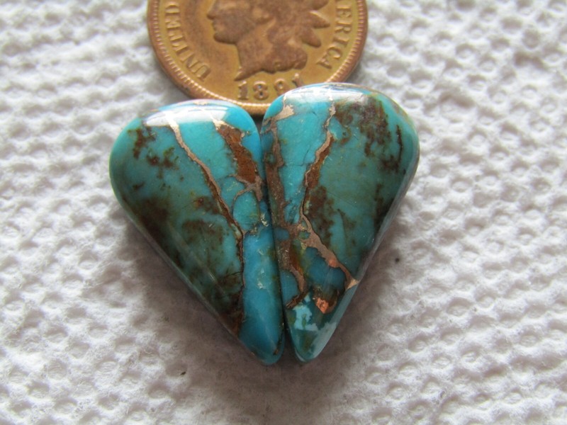 2 Blue Mojave Turquoise Peruvian Pink Opal Cabs 26 carats Mohave cabochons Sets