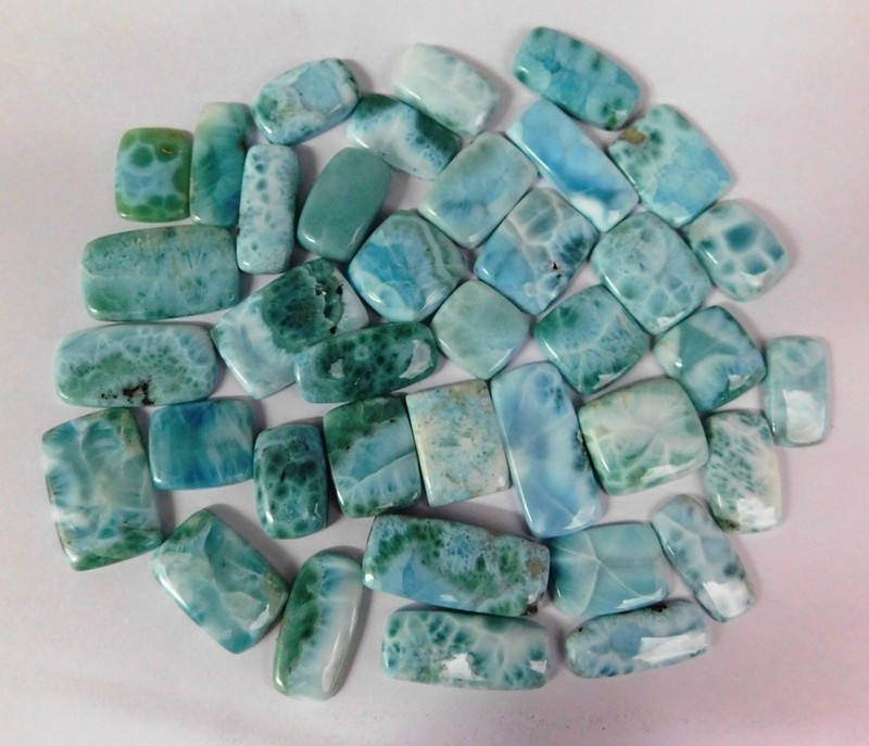 Natural Larimar Gemstone Cabochon Handmade Stone Wholesale lot 71261