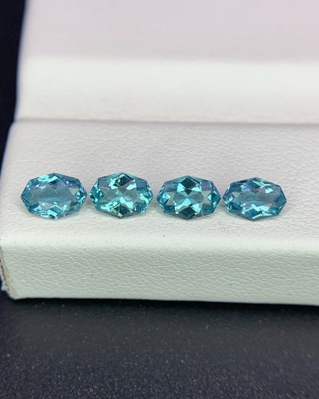 Natural Indicolite Tourmaline Lot 0.91 Carat 5×3.5 MM FancyShape Faceted Gem Lot