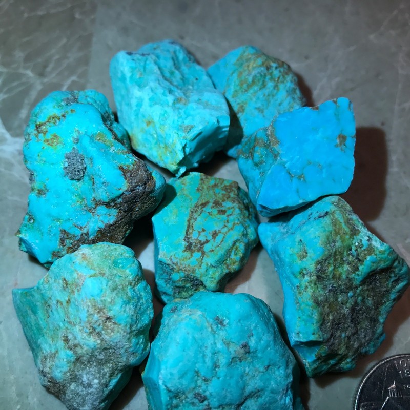 SLEEPING BEAUTY TURQUOISE NUGGETS ROUGH - 1/4 POUND LOT - VERY HIGH QUALITY gallery