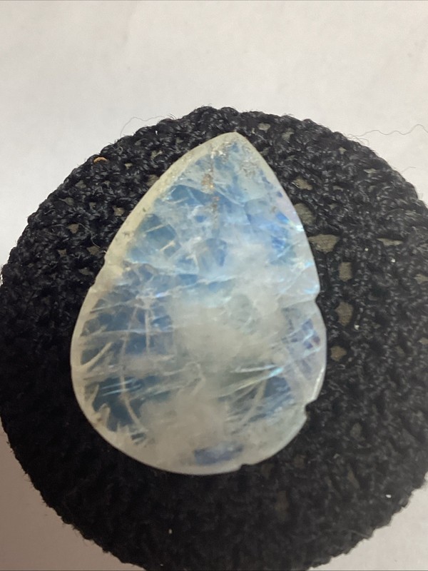 Large Carved Rainbow Moonstone Cabochon 28mm #276 gallery