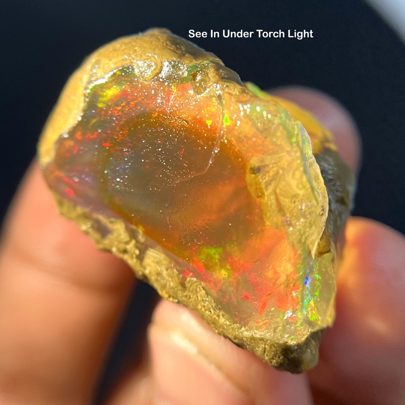 95 Cts Natural Ethiopian Opal Rough Gemstone Grade AAA+ Welo Multi Fire Opal Raw