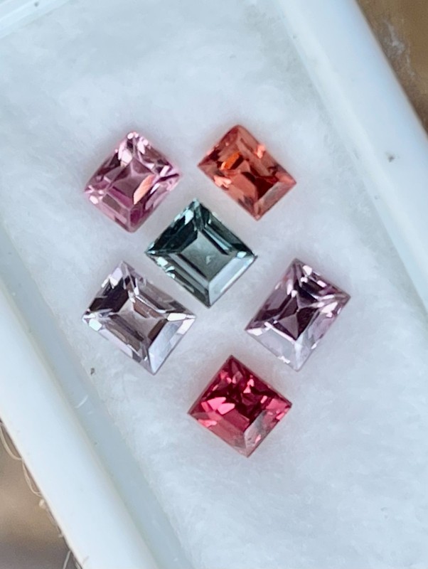 Natural 100% Clean 90% 6/Pc 2.83 ct Sguare Multi,color Spinel MOGOK Gemstone gallery