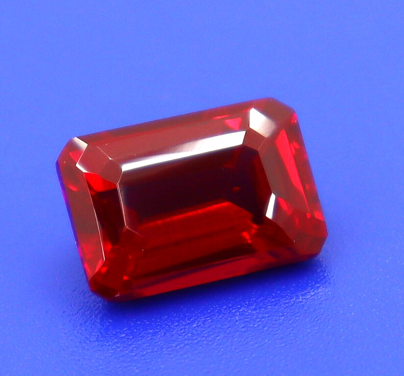 8-10 Ct Natural Red Ruby AAA Certified Loose Gemstone Emerald Cut HalloweenOffer gallery