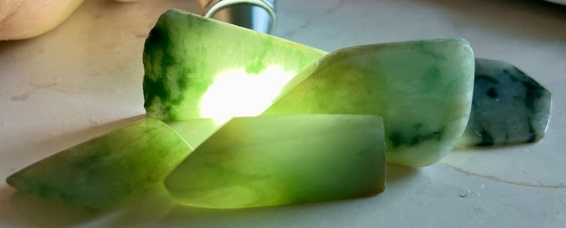 Authentic Burmese Polished Jadeite make Cabochon Pendants 323ct gallery