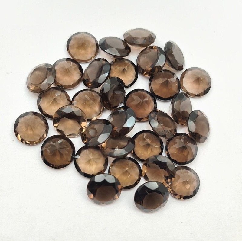 Natural Smoky Quartz Round Faceted Cut 5mm To 20mm Loose Gemstone