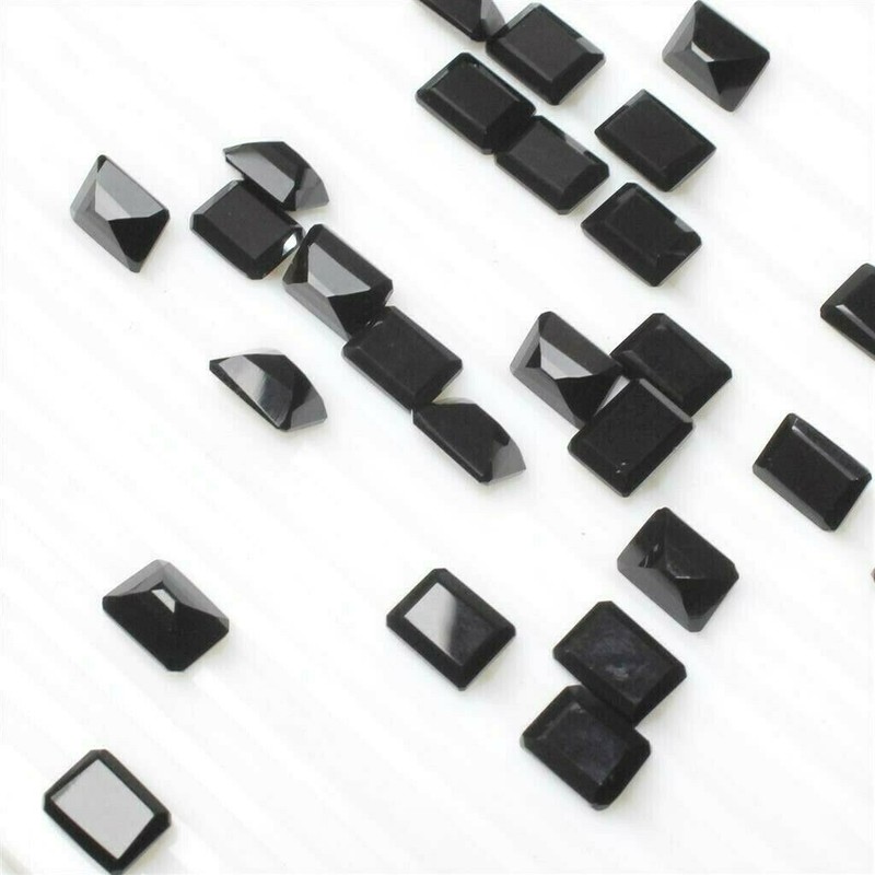 Wholesale Lot 5x3mm to 8x6mm Emerald Cut Black Spinel Loose Calibrated Gemstone