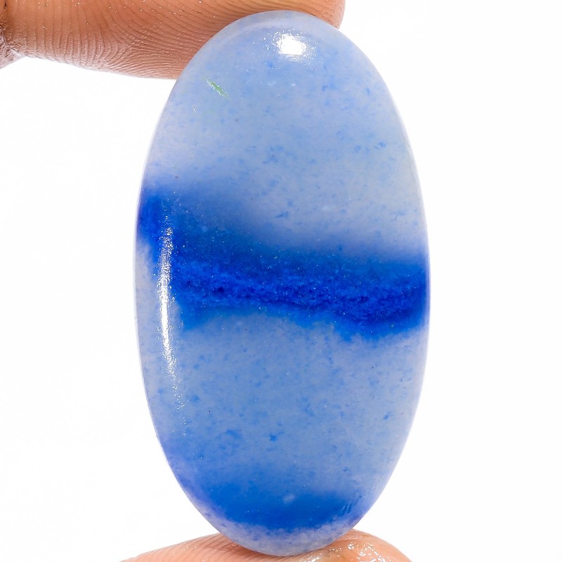 Natural Blue Aventurine Oval Cabochon Loose Gemstone 37 Ct. 38X21X4 mm X-18116