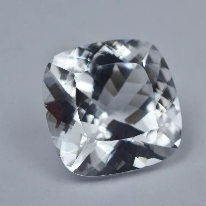 80 Ct Natural White Sapphire Cushion Cut Certified Gemstone With Free Shipping