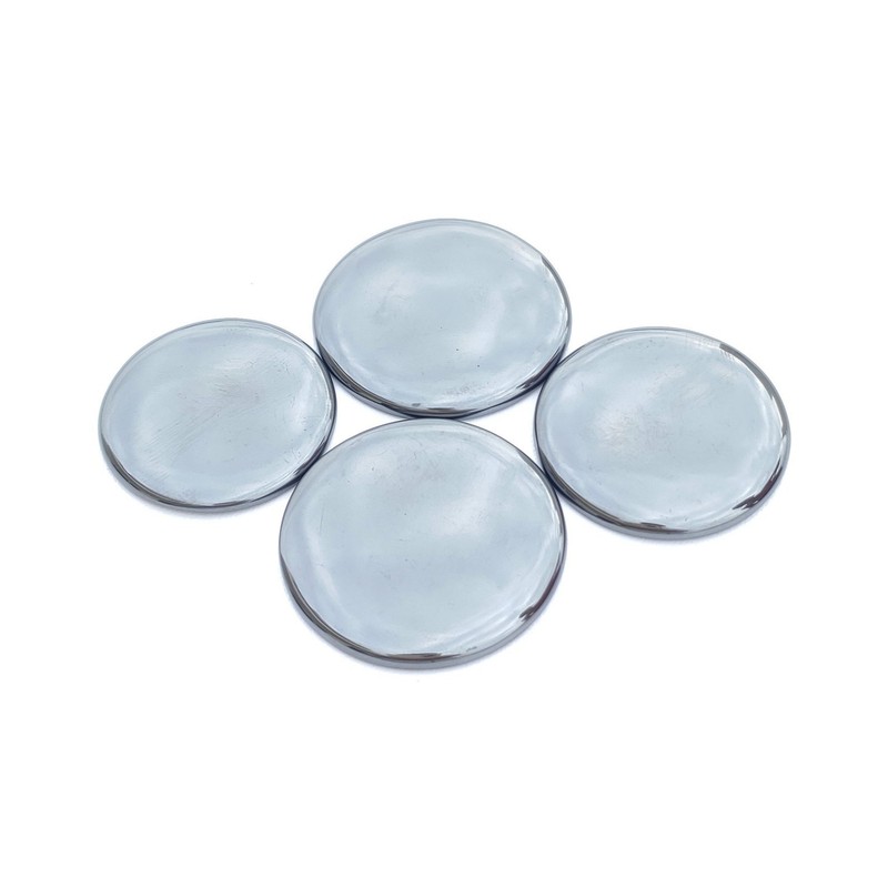 Natural Hematite Gun Metal Round Bothside Flatback 8mm to 20mm Loose Gemstone