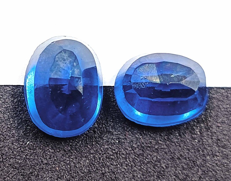 Blue Sapphire Pair 15-20Ct Natural Oval Cut Loose Gems From Sri Lanka DK2 gallery