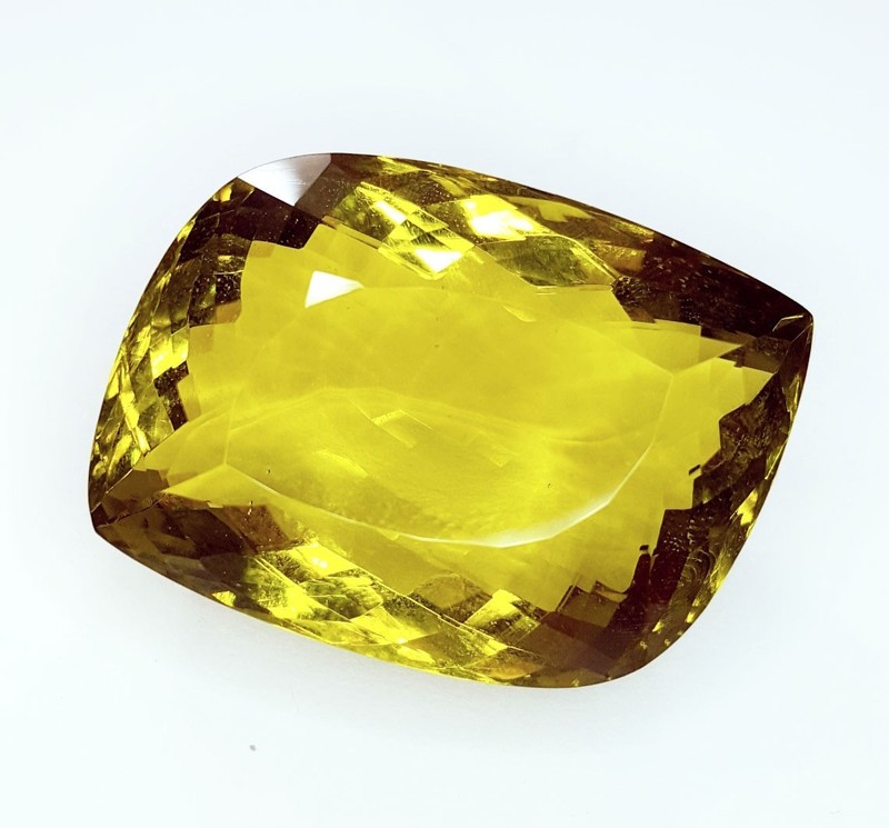 Lemon Topaz 60+ Ct Transparent Loose Gemstone Fancy Cut Certified Gems HT176
