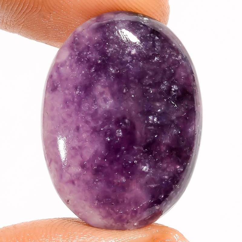 100% Natural Purple Lepidolite Oval Cabochon Gemstone 24 Ct. 26X19X5 mm UG-445