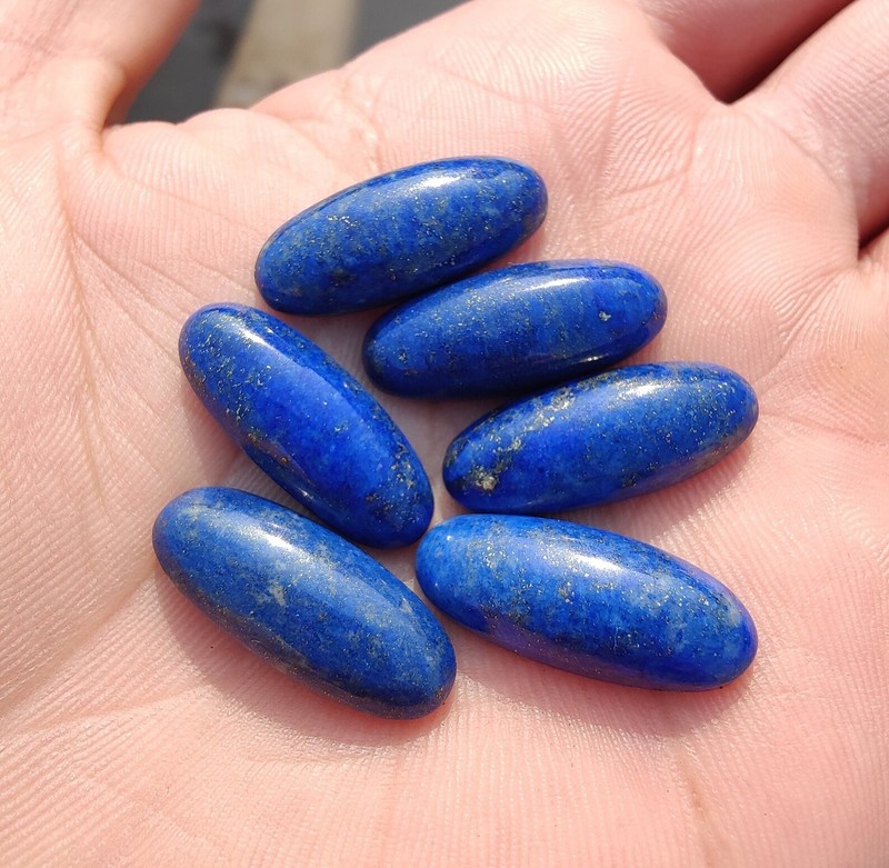 Natural Lapis Lazuli Long Oval Cabochon 5x10mm to 12x24mm Gemstone gallery