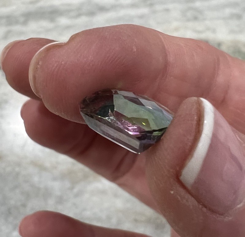 Cushion Cut Mystic Topaz Gemstone, Approx. 4 Carat, 11mm X 10mm X 6mm Deep gallery